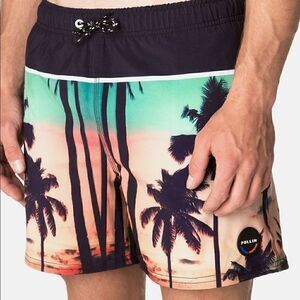 Pull-in Men’s Short Jam Palm Tree Swim Trunks M